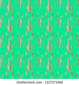 Summer background lobster multicolored sea seamless.