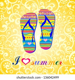 Summer background. I love summer. Vector illustration