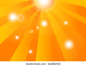 Summer background with a magnificent sun