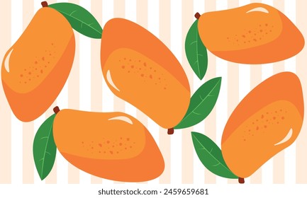Summer Background with Mango, Nature Wallpaper, Fresh Fruit, Exotic, Vitamin, Vegetarian, Organic Food, Vintage, Diet, Freshness, Summer	
