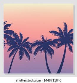 Summer background. Night summer poster. California, Vacation, beach.