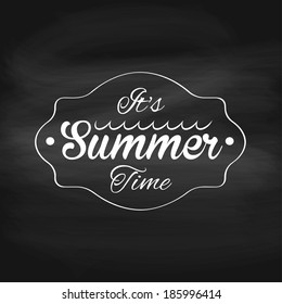 summer background on blackboard