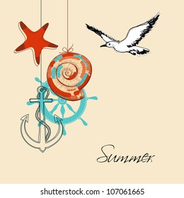 Summer background on marine theme