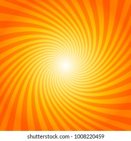 Summer background with orange yellow rays summer sun hot swirl with space for your message. Vector illustration EPS 10 for design element presentation, brochure layout page, packing label
