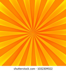 Summer background with orange yellow rays summer sun hot swirl with space for your message. Vector illustration EPS 10 for design element presentation, brochure layout page, packing label