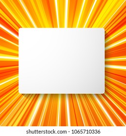 Summer background with orange yellow rays summer sun light burst. Hot with space for your message. Vector illustration EPS 10 for design presentation, brochure layout page, cover book or magazine