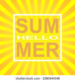 Summer background with orange yellow rays summer sun light burst. Vector illustration EPS 10 for design presentation, brochure layout page, cover book or magazine