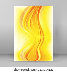 Summer background with orange yellow rays summer sun hot swirl with space for your message. Vector illustration EPS 10 for design element presentation, brochure layout page, packing label