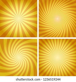 Summer background with orange yellow rays summer sun hot swirl with space for your message. Vector illustration EPS 10 for design element presentation, brochure layout page, packing label