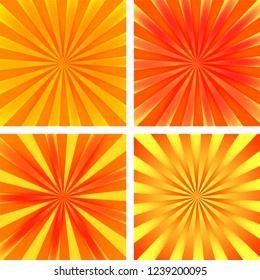 Summer background with orange yellow rays summer sun hot swirl with space for your message. Vector illustration EPS 10 for design element presentation, brochure layout page, packing label