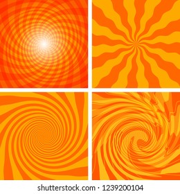 Summer background with orange yellow rays summer sun hot swirl with space for your message. Vector illustration EPS 10 for design element presentation, brochure layout page, packing label
