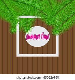 Summer background with palm leaves. Vector Illustration. Eps10.