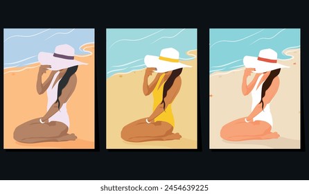 Sommerhintergrund mit Palme. Sommerposter Vektorillustration. Poster zur Sommeransicht. Hallo Sommer Banner