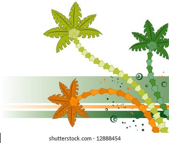 Summer background with palm tree, element for design, vector illustration