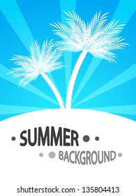 Summer background with palm trees