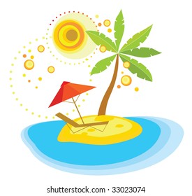 Summer background with palm trees