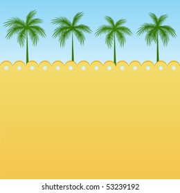Summer background with palm trees and free space for Your text
