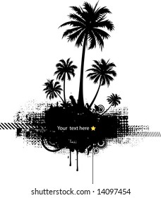 Summer background with palm trees so you can add your own images (vector) 2