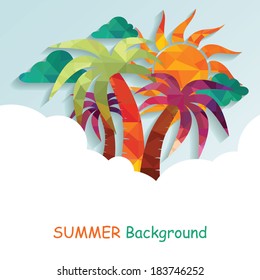 Summer background with palms