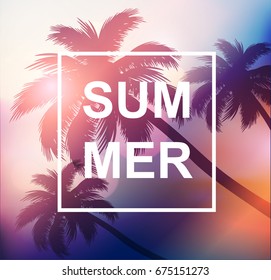 Summer background with palms