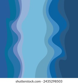 Summer background with paper waves and seacoast for banner, invitation, poster or web site design. Paper cut style,