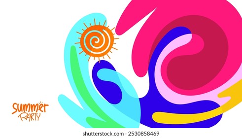 summer background party design. hd layout, banner, poster, greeting card template. vector illustration style
