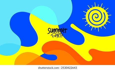 summer background party. hd layout, banner, poster, greeting card template design. vector illustration