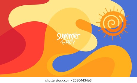 summer background party. hd layout, banner, poster, greeting card template design. vector illustration concept style