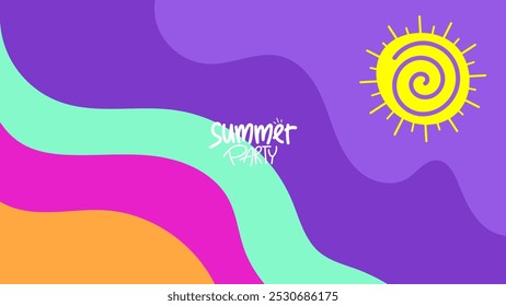 summer background party. hd layout, banner, poster, greeting card template design. illustration style vector