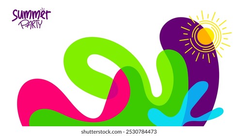 summer background party. hd layout, banner, poster, greeting card template. vector illustration style design
