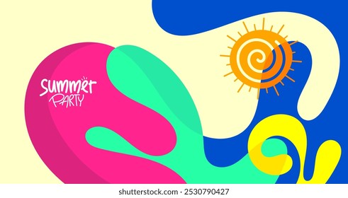 verão fundo festa. hd layout, banner, cartaz, modelo de cartão de saudação. vetor ilustração design estilo