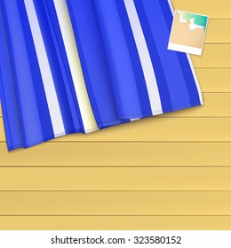 Summer background with photo and copyspace, vector illustration
