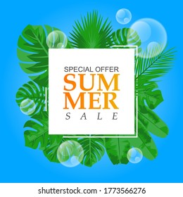 summer background with place for text for banner and poster promotion design