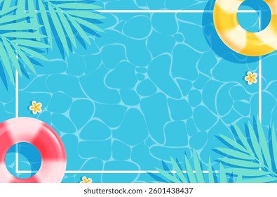 Summer background with pool for banners, cards, flyers, social media wallpapers