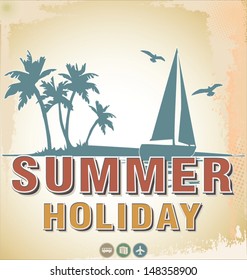 Summer background in retro style