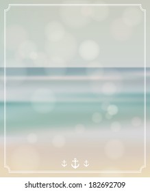 Summer background. Summer retro style postcard