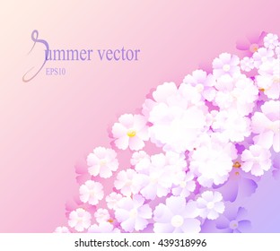 Summer background with sakura flowers for the romantic design. EPS10 vector illustration