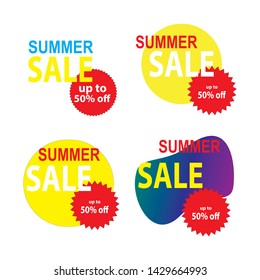 summer background sale of bundle sets. percent price discount for summer sales with colorful background vector