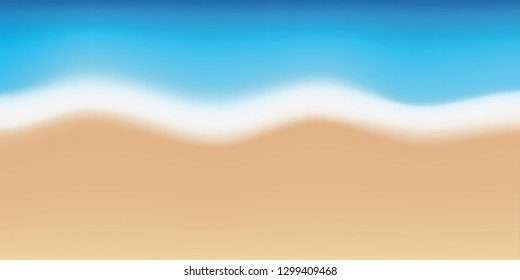 summer background sandy beach and turquoise sea vector illustration EPS10