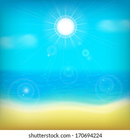 Summer background. Sea and beach. EPS10 vector