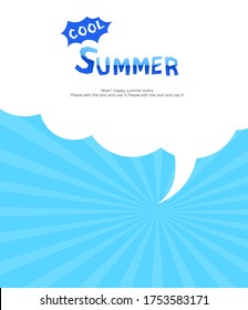 Summer background with sea, fish, dolphin and Summer holidays elements / Handwritten Korean alphabet / About summer vacation / Calligraphy vector