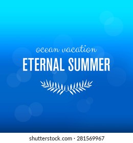 Summer background. Sea triangle background. Summer card. Blue background.