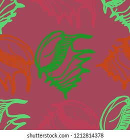 Summer background seamless multicolored clam shell for design.