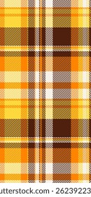 Textura sem emenda de fundo de verão, verificação de tecido da sala de estar. Flanela padrão de vetor têxtil tartan em laranja e cores brilhantes paleta.