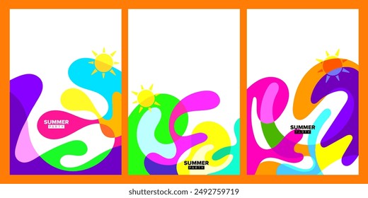 summer background set collection design