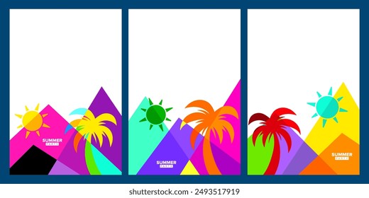 summer background set collection design