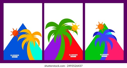 summer background set collection design