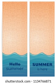 Summer background set. Hello summer. Summer is here. Vector illustration