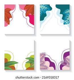 Summer Background Set Illustration with Various Color Background. Summer Vector Design