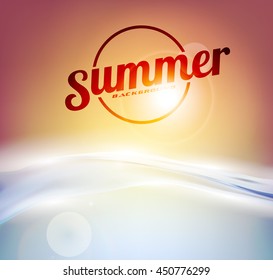 Summer background with shining sun